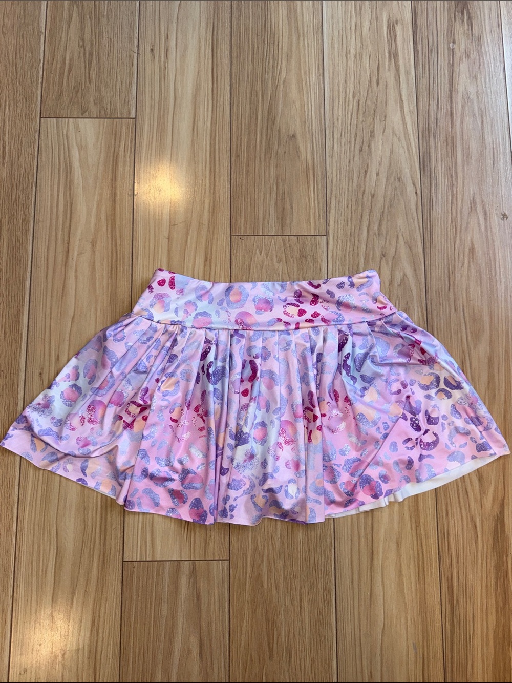 Pink & Purple Leopard Print Athletic Skort